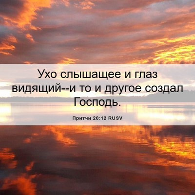Picture 06 - Притчи 20:12 RUSV - Ухо слышащее и глаз - Bible Verse Picture