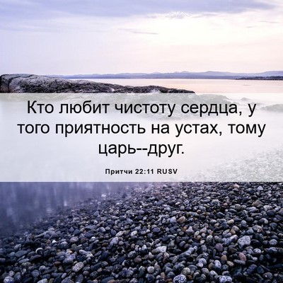 Picture 06 - Притчи 22:11 RUSV - Кто любит чистоту сердца, у - Bible Verse Picture