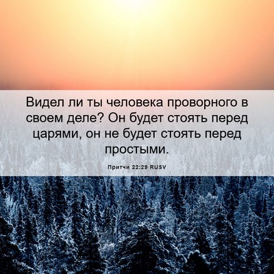 Picture 06 - Притчи 22:29 RUSV - Видел ли ты человека - Bible Verse Picture