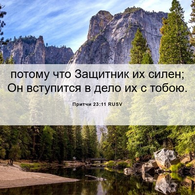 Picture 06 - Притчи 23:11 RUSV - потому что Защитник их - Bible Verse Picture