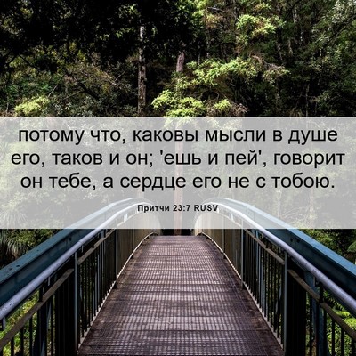 Picture 06 - Притчи 23:7 RUSV - потому что, каковы мысли в - Bible Verse Picture