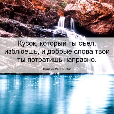 Picture 06 - Притчи 23:8 RUSV - Кусок, который ты съел, - Bible Verse Picture