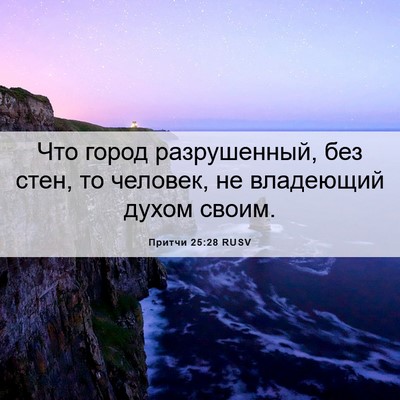 Picture 06 - Притчи 25:28 RUSV - Что город разрушенный, без - Bible Verse Picture