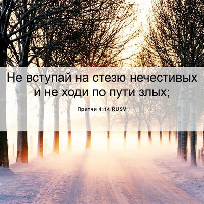 Picture 06 - Притчи 4:14 RUSV - Не вступай на стезю - Bible Verse Picture