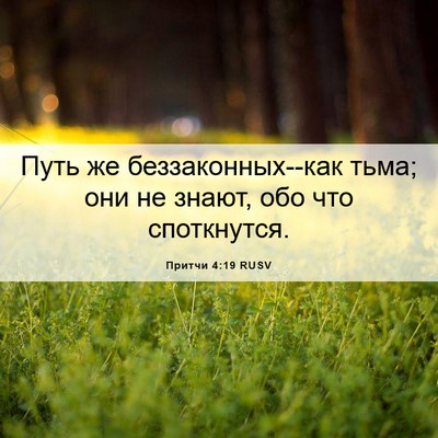 Picture 06 - Притчи 4:19 RUSV - Путь же беззаконных--как - Bible Verse Picture