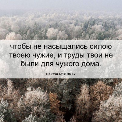 Picture 06 - Притчи 5:10 RUSV - чтобы не насыщались силою - Bible Verse Picture
