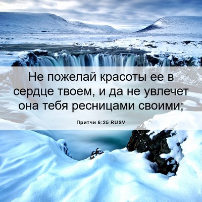Picture 06 - Притчи 6:25 RUSV - Не пожелай красоты ее в - Bible Verse Picture