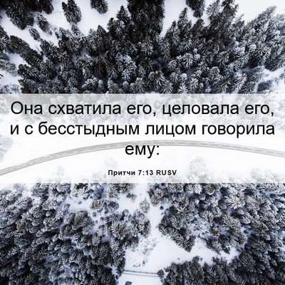 Picture 06 - Притчи 7:13 RUSV - Она схватила его, целовала - Bible Verse Picture