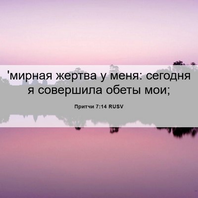 Picture 06 - Притчи 7:14 RUSV - 'мирная жертва у меня: - Bible Verse Picture
