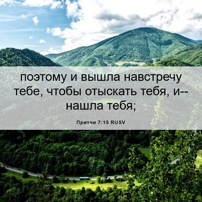 Picture 06 - Притчи 7:15 RUSV - поэтому и вышла навстречу - Bible Verse Picture