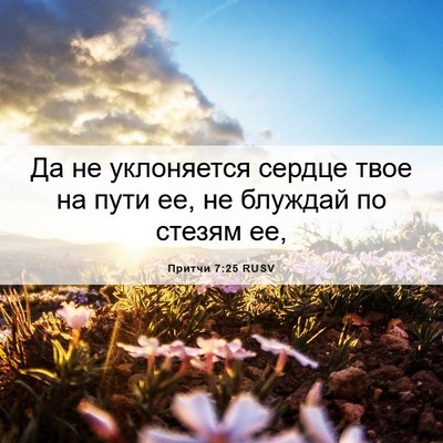 Picture 06 - Притчи 7:25 RUSV - Да не уклоняется сердце - Bible Verse Picture