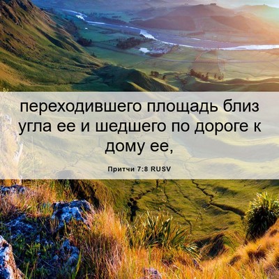 Picture 06 - Притчи 7:8 RUSV - переходившего площадь - Bible Verse Picture