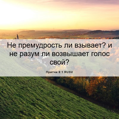 Picture 06 - Притчи 8:1 RUSV - Не премудрость ли взывает? - Bible Verse Picture