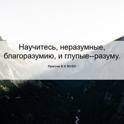 Picture 06 - Притчи 8:5 RUSV - Научитесь, неразумные, - Bible Verse Picture