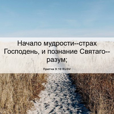 Picture 06 - Притчи 9:10 RUSV - Начало мудрости--страх - Bible Verse Picture