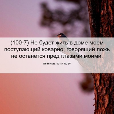 Picture 06 - Псалтирь 101:7 RUSV - (100-7) Не будет жить в доме - Bible Verse Picture