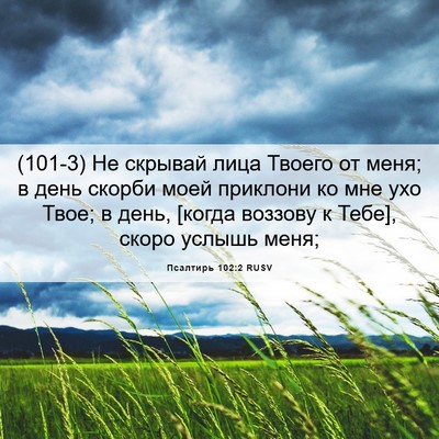 Picture 06 - Псалтирь 102:2 RUSV - (101-3) Не скрывай лица Твоего - Bible Verse Picture