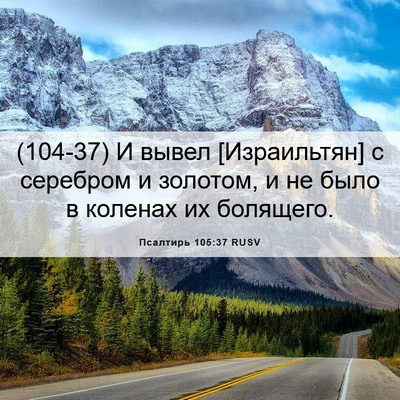 Picture 06 - Псалтирь 105:37 RUSV - (104-37) И вывел [Израильтян] с - Bible Verse Picture