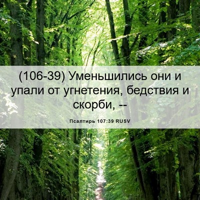 Picture 06 - Псалтирь 107:39 RUSV - (106-39) Уменьшились они и - Bible Verse Picture
