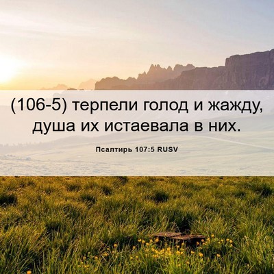Picture 06 - Псалтирь 107:5 RUSV - (106-5) терпели голод и жажду, - Bible Verse Picture