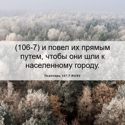 Picture 06 - Псалтирь 107:7 RUSV - (106-7) и повел их прямым - Bible Verse Picture