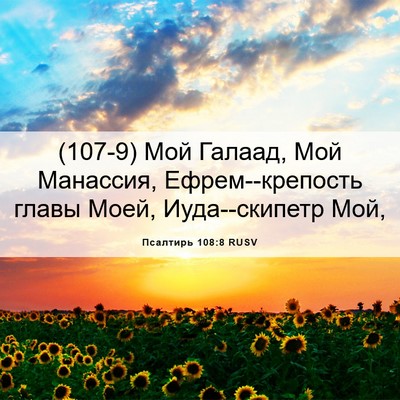 Picture 06 - Псалтирь 108:8 RUSV - (107-9) Мой Галаад, Мой - Bible Verse Picture