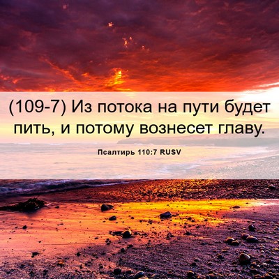 Picture 06 - Псалтирь 110:7 RUSV - (109-7) Из потока на пути - Bible Verse Picture