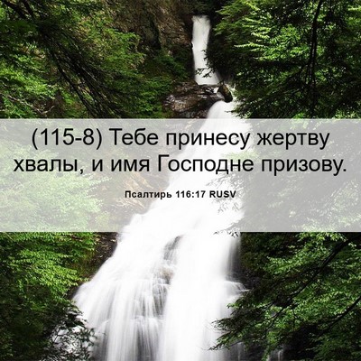 Picture 06 - Псалтирь 116:17 RUSV - (115-8) Тебе принесу жертву - Bible Verse Picture
