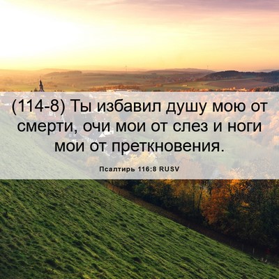 Picture 06 - Псалтирь 116:8 RUSV - (114-8) Ты избавил душу мою от - Bible Verse Picture