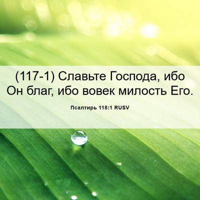 Picture 06 - Псалтирь 118:1 RUSV - (117-1) Славьте Господа, ибо - Bible Verse Picture