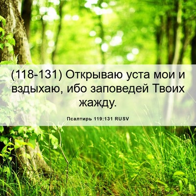 Picture 06 - Псалтирь 119:131 RUSV - (118-131) Открываю уста мои и - Bible Verse Picture