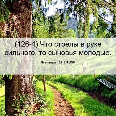 Picture 06 - Псалтирь 127:4 RUSV - (126-4) Что стрелы в руке - Bible Verse Picture
