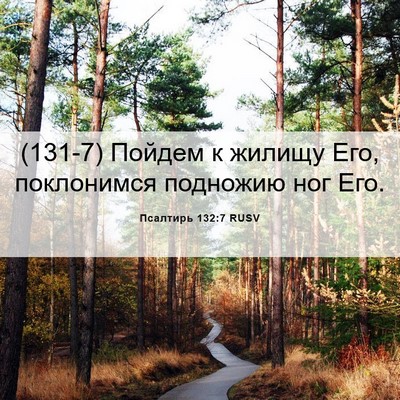 Picture 06 - Псалтирь 132:7 RUSV - (131-7) Пойдем к жилищу Его, - Bible Verse Picture