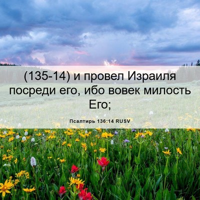 Picture 06 - Псалтирь 136:14 RUSV - (135-14) и провел Израиля - Bible Verse Picture