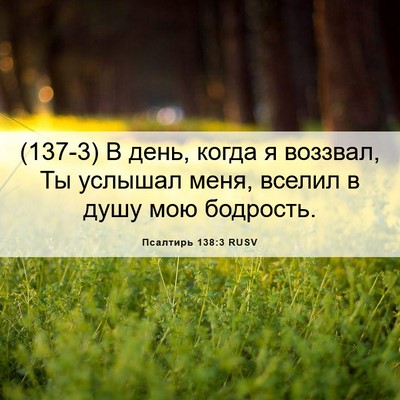 Picture 06 - Псалтирь 138:3 RUSV - (137-3) В день, когда я - Bible Verse Picture