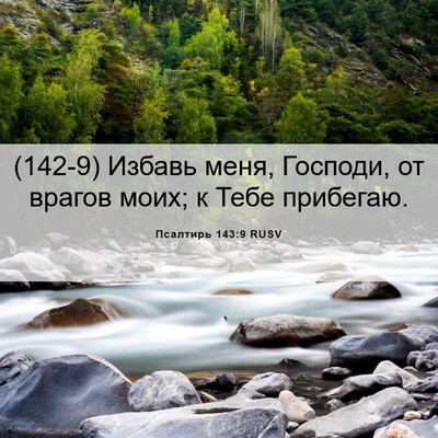 Picture 06 - Псалтирь 143:9 RUSV - (142-9) Избавь меня, Господи, - Bible Verse Picture