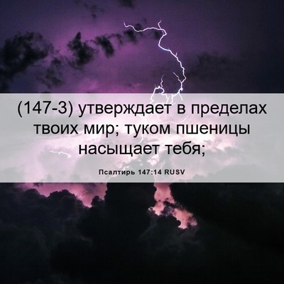 Picture 06 - Псалтирь 147:14 RUSV - (147-3) утверждает в пределах - Bible Verse Picture