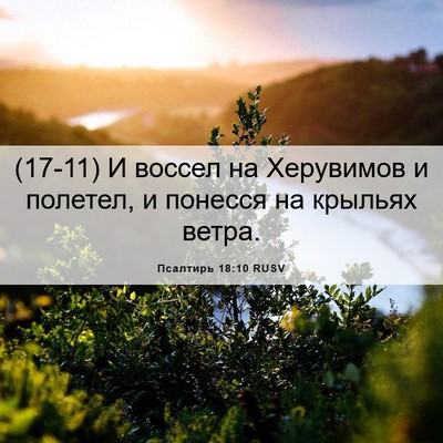 Picture 06 - Псалтирь 18:10 RUSV - (17-11) И воссел на Херувимов - Bible Verse Picture