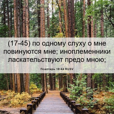 Picture 06 - Псалтирь 18:44 RUSV - (17-45) по одному слуху о мне - Bible Verse Picture