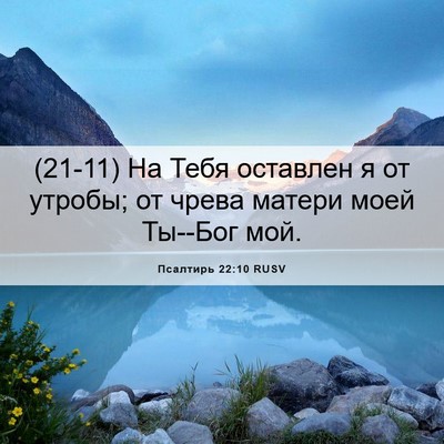 Picture 06 - Псалтирь 22:10 RUSV - (21-11) На Тебя оставлен я от - Bible Verse Picture