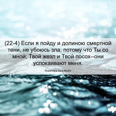 Picture 06 - Псалтирь 23:4 RUSV - (22-4) Если я пойду и долиною - Bible Verse Picture
