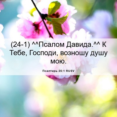 Picture 06 - Псалтирь 25:1 RUSV - (24-1) ^^Псалом Давида.^^ К - Bible Verse Picture