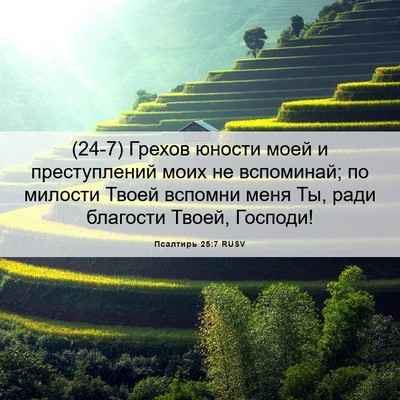 Picture 06 - Псалтирь 25:7 RUSV - (24-7) Грехов юности моей и - Bible Verse Picture