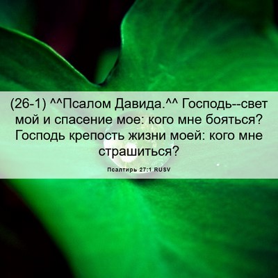 Picture 06 - Псалтирь 27:1 RUSV - (26-1) ^^Псалом Давида.^^ - Bible Verse Picture