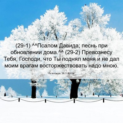Picture 06 - Псалтирь 30:1 RUSV - (29-1) ^^Псалом Давида; песнь - Bible Verse Picture