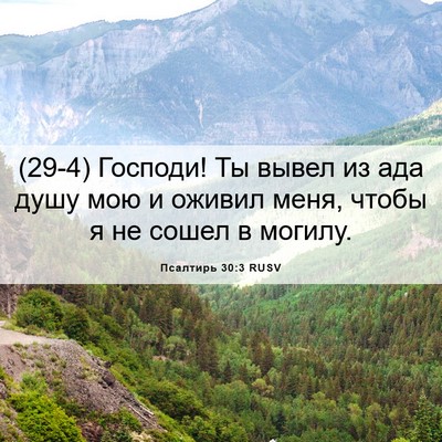 Picture 06 - Псалтирь 30:3 RUSV - (29-4) Господи! Ты вывел из - Bible Verse Picture