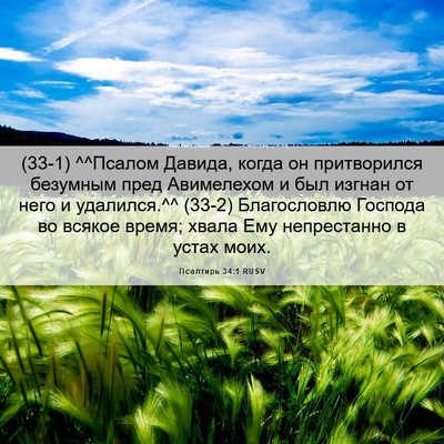 Picture 06 - Псалтирь 34:1 RUSV - (33-1) ^^Псалом Давида, когда - Bible Verse Picture