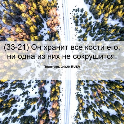 Picture 06 - Псалтирь 34:20 RUSV - (33-21) Он хранит все кости - Bible Verse Picture