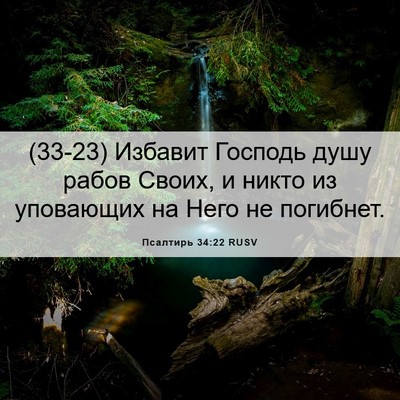 Picture 06 - Псалтирь 34:22 RUSV - (33-23) Избавит Господь душу - Bible Verse Picture