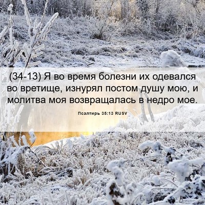 Picture 06 - Псалтирь 35:13 RUSV - (34-13) Я во время болезни их - Bible Verse Picture